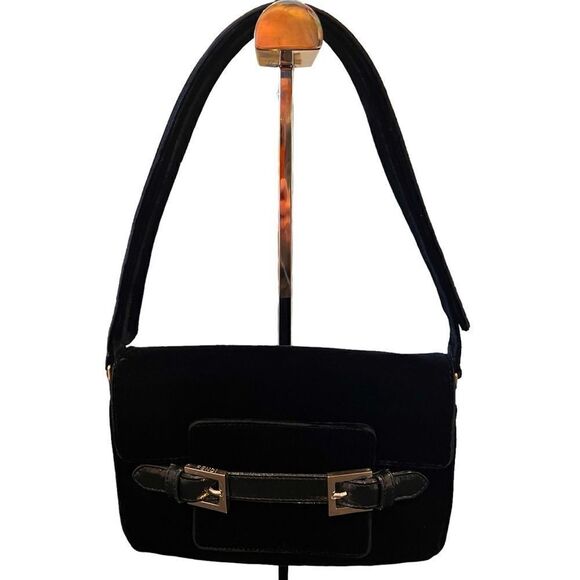 FENDI Vintage Velvet Shoulder Bag - Picture 1 of 12